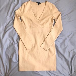 Nude long sleeve dress